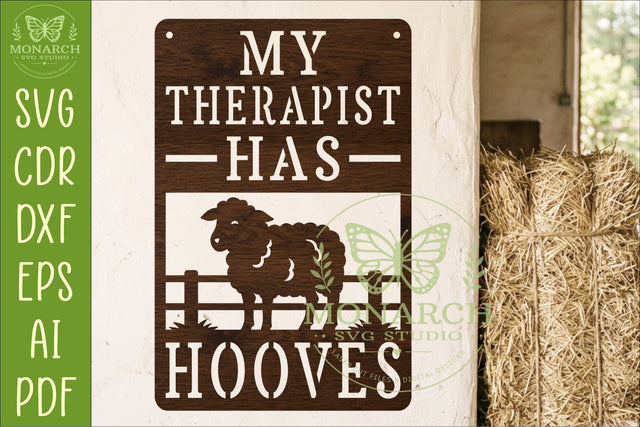 My Therapist Has Hooves Sheep Wall Sign SVG | Funny SVG APInspireddesigns 