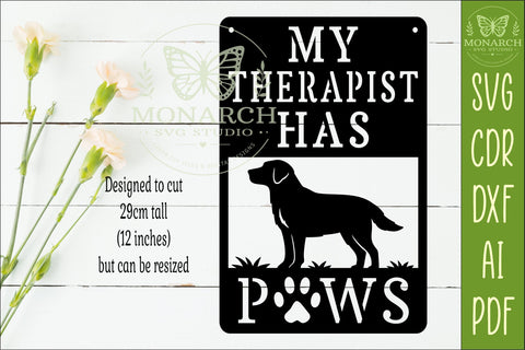 My Therapist Has Paws Dog Wall Sign SVG | Funny Dog Lover SVG APInspireddesigns 