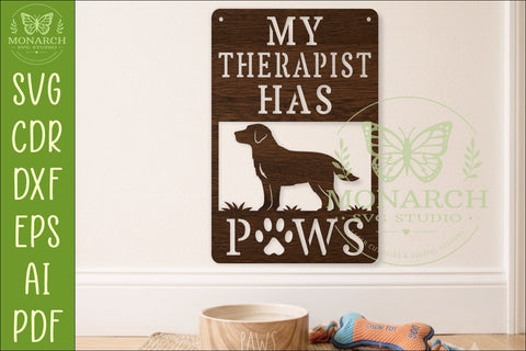 My Therapist Has Paws Dog Wall Sign SVG | Funny Dog Lover SVG APInspireddesigns 