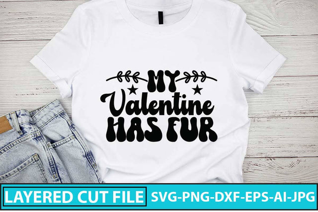 My Valentine Has Fur SVG Design SVG Syaman 