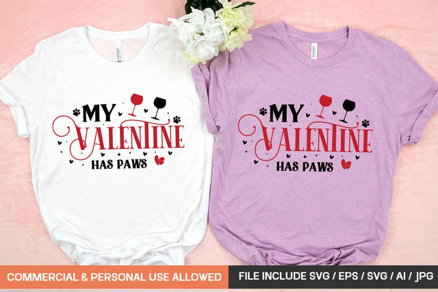 My Valentine Has Paws Svg Design SVG designmaster24 