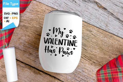 My Valentine Has Paws SVG Design SVG DesignPlante 503 