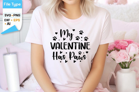 My Valentine Has Paws SVG Design SVG DesignPlante 503 