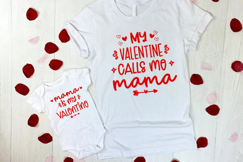 My Valentine I Valentine Matching Shirts Mommy- Me PNG Sublimation Happy Printables Club 
