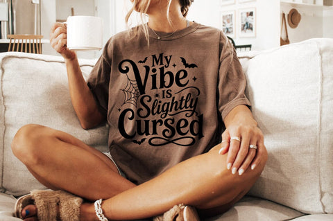 My Vibe Is Slightly Cursed SVG, Funny Halloween PNG SVG Pickled Thistle Creative 