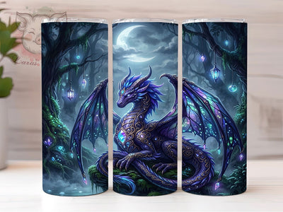 Mystic Dragon 20oz Tumbler, Mystic Dragon, Fantasy Design, Mythical Creature, Dark Aesthetic, Mystical Vibes, 20oz Wrap, Sublimation Tumbler Sublimation Lara' s Designs 