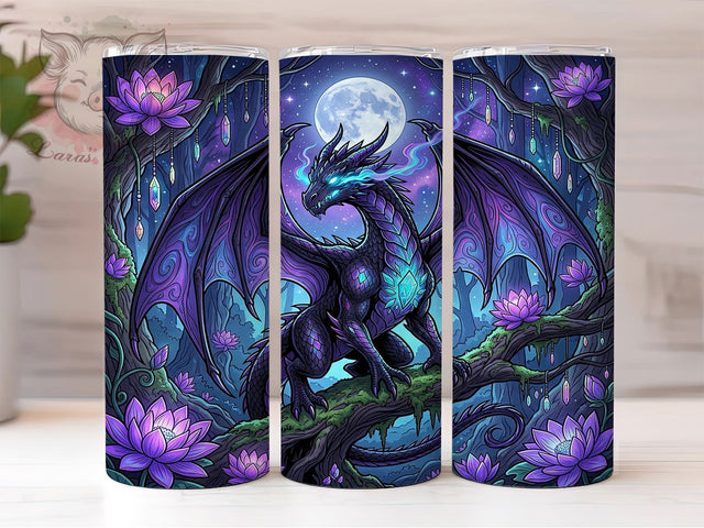 Mystic Dragon Lotus 20oz Tumbler, Mystic Dragon, Dragon Lotus, Mystic Lotus, Dragon Tumbler, 20oz Tumbler, Mystic Tumbler, Tumbler Wrap Sublimation Lara' s Designs 