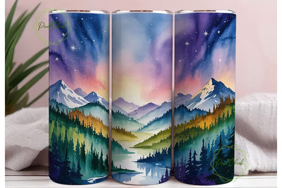 Mystic Forest Night 20oz Tumbler Wrap Sublimation PixelChick 