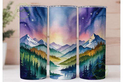 Mystic Forest Night 20oz Tumbler Wrap Sublimation PixelChick 