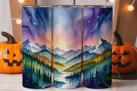 Mystic Forest Night 20oz Tumbler Wrap Sublimation PixelChick 