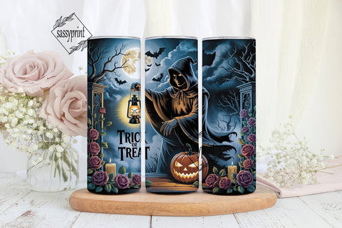 Mystic Grim Reaper Halloween Tumbler Sublimation sassyprint 