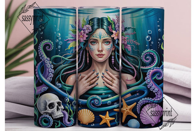 Mystic Ocean Goddess Tumbler Wrap PNG Sublimation sassyprint 