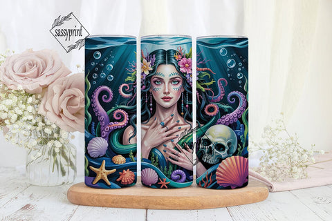Mystic Ocean Goddess Tumbler Wrap PNG Sublimation sassyprint 
