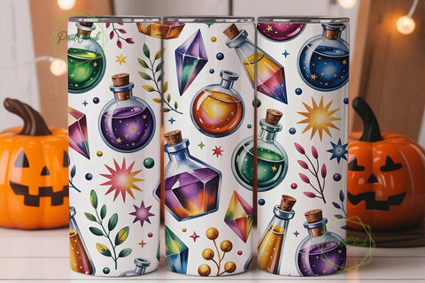 Mystic Potion Bottles Skinny Tumbler Sublimation PixelChick 