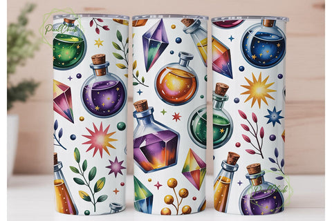Mystic Potion Bottles Skinny Tumbler Sublimation PixelChick 