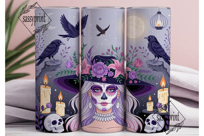 Mystic Purple Sugar Skull 20oz Tumbler Sublimation sassyprint 