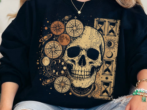 Mystic Skull Astrology PNG, Celestial Gothic Png SVG DesignDestine 