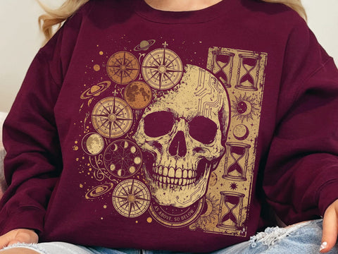 Mystic Skull Astrology PNG, Celestial Gothic Png SVG DesignDestine 