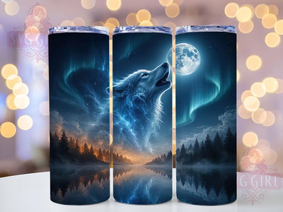 Mystic Wolf Moon 20oz Tumbler, Wolf Moon, Mystic Design, Moonlit Scene, Fantasy Vibes, Dark Aesthetic, 20oz Wrap, Sublimation Tumbler Sublimation SvggirlplusArt 