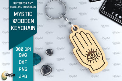 Mystic Wooden Keychain SVG. Magic Keychain Laser Cut SVG Evgenyia Guschina 