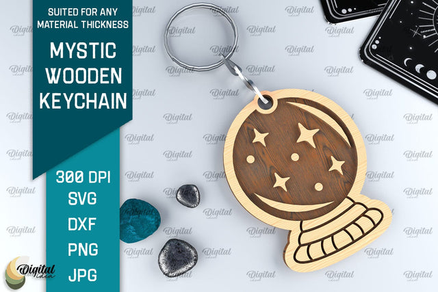Mystic Wooden Keychain SVG. Magic Keychain Laser Cut SVG Evgenyia Guschina 