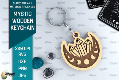 Mystic Wooden Keychain SVG. Magic Keychain Laser Cut SVG Evgenyia Guschina 