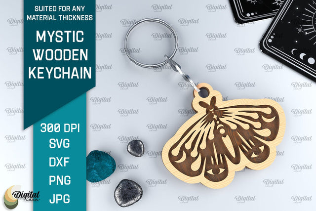 Mystic Wooden Keychain SVG. Magic Keychain Laser Cut SVG Evgenyia Guschina 