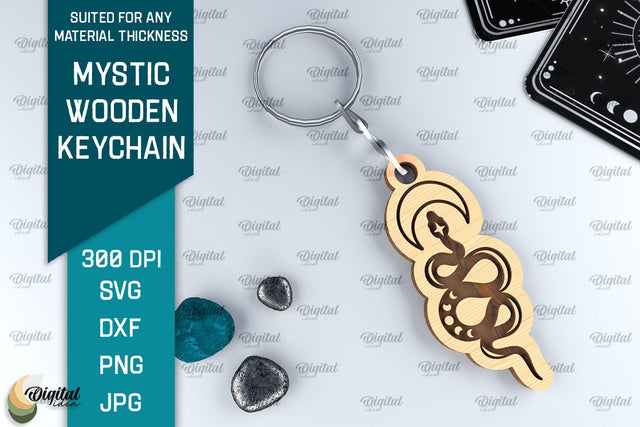 Mystic Wooden Keychain SVG. Magic Keychain Laser Cut SVG Evgenyia Guschina 