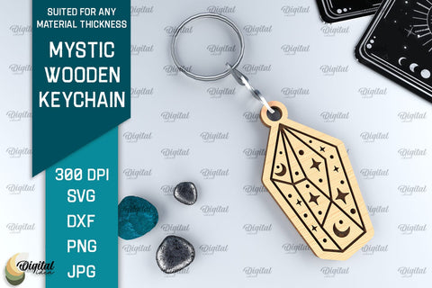 Mystic Wooden Keychains SVG Bundle. Magic Keychains Laser Cut SVG Evgenyia Guschina 