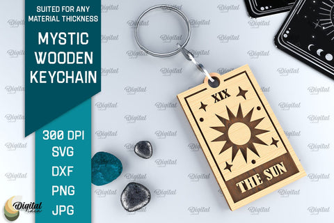 Mystic Wooden Keychains SVG Bundle. Magic Keychains Laser Cut SVG Evgenyia Guschina 
