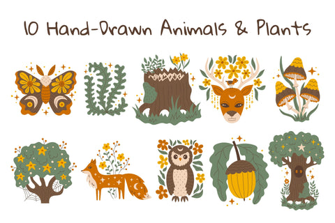 Mystic Woodland Elements PNG Clipart Sublimation Rin Green 