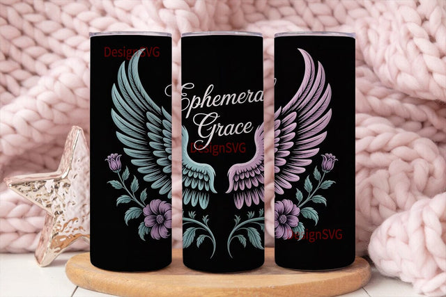 Mystical Angel Wings 20oz Tumbler Wrap Sublimation DesignSVG 