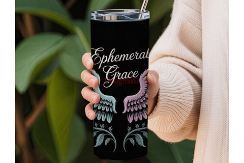 Mystical Angel Wings 20oz Tumbler Wrap Sublimation DesignSVG 