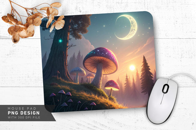 Mystical Art Scene Mousepad Sublimation Regulrcrative 