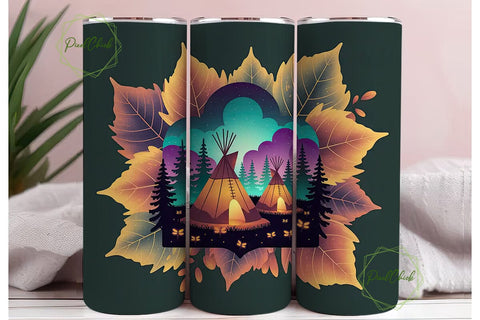 Mystical Autumn Teepees 20oz Tumbler Sublimation PixelChick 