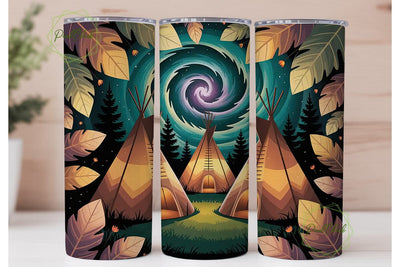 Mystical Autumn Teepees 20oz Tumbler Sublimation PixelChick 