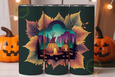 Mystical Autumn Teepees 20oz Tumbler Sublimation PixelChick 