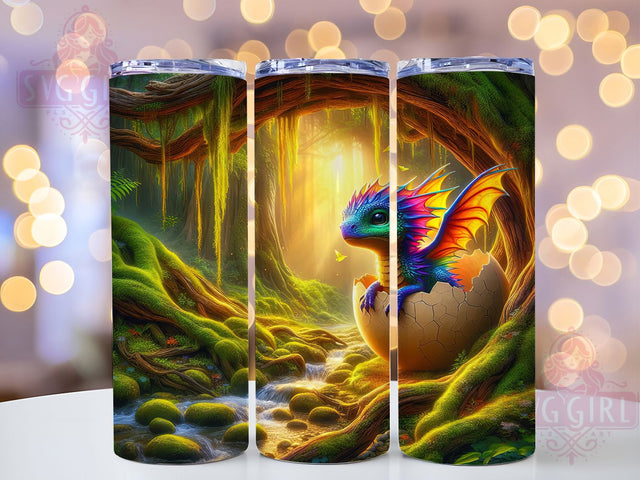 Mystical Baby Dragon Hatchling Fantasy Tumbler, Dragon Hatchling Tumbler, 20oz Tumbler Wrap, Sublimation Design, Fantasy Dragon Art, Cute Dragon PNG, Baby Dragon Tumbler Sublimation SvggirlplusArt 
