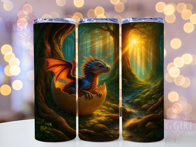 Mystical Baby Dragon Hatchling Fantasy Tumbler, Dragon Hatchling Tumbler, 20oz Tumbler Wrap, Sublimation Design, Fantasy Dragon Art, Cute Dragon PNG, Baby Dragon Tumbler Sublimation SvggirlplusArt 