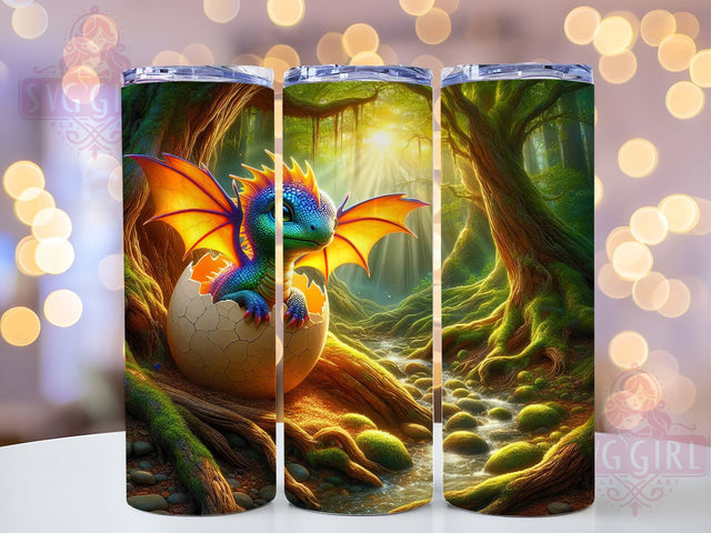 Mystical Baby Dragon Hatchling Fantasy Tumbler, Dragon Hatchling Tumbler, 20oz Tumbler Wrap, Sublimation Design, Fantasy Dragon Art, Cute Dragon PNG, Baby Dragon Tumbler Sublimation SvggirlplusArt 