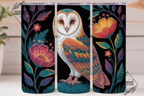 Mystical Barn Owl 20oz Tumbler Wrap Sublimation sassyprint 