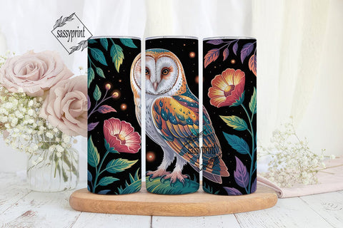 Mystical Barn Owl 20oz Tumbler Wrap Sublimation sassyprint 