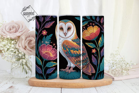 Mystical Barn Owl 20oz Tumbler Wrap Sublimation sassyprint 