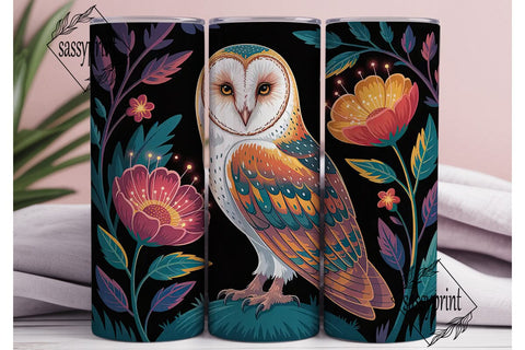 Mystical Barn Owl 20oz Tumbler Wrap Sublimation sassyprint 