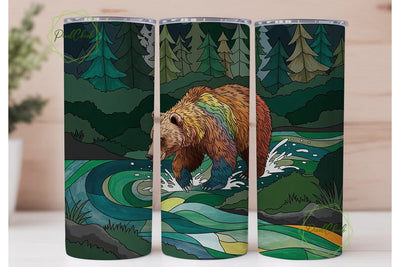 Mystical Bear 20oz Tumbler Wrap Sublimation PixelChick 