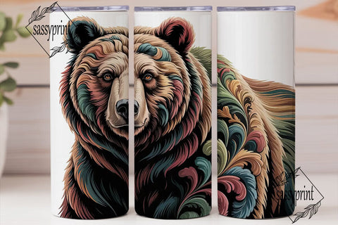 Mystical Bear 20oz Tumbler Wrap Sublimation sassyprint 
