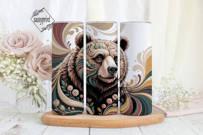 Mystical Bear 20oz Tumbler Wrap Sublimation sassyprint 