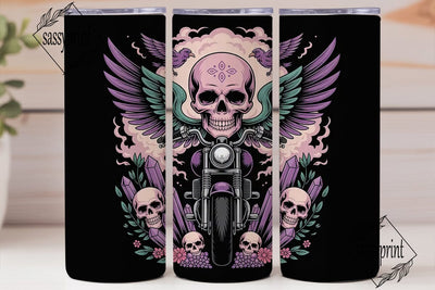 Mystical Biker Skull 20oz Tumbler Wrap Sublimation sassyprint 
