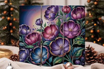 Mystical Bloom 20oz Tumbler Wrap Sublimation DesignSVG 