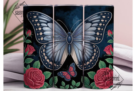 Mystical Blue Butterfly 20oz Tumbler Sublimation sassyprint 